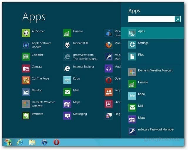 احصل على قائمة ابدأ على Windows 8 مع ViStart