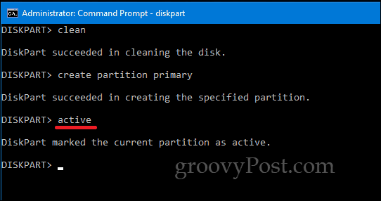 DiskPart سطر أوامر Windows 10