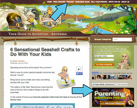 مغامرات الأبوة والأمومة مرتبطة بالصفحة الرئيسية لموقع mykidsadventures.com