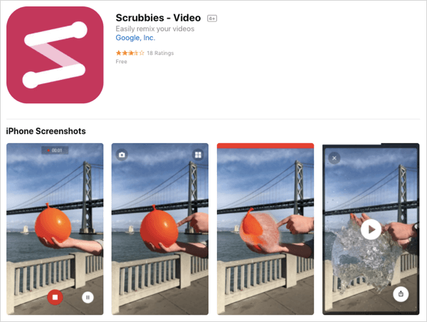 قم بإنشاء مقاطع فيديو متكررة باستخدام تطبيق Scrubbies.