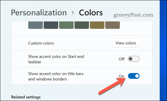 قم بتمكين لون الحدود في Windows