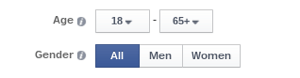 إعلان فيسبوك يستهدف العمر والجنس