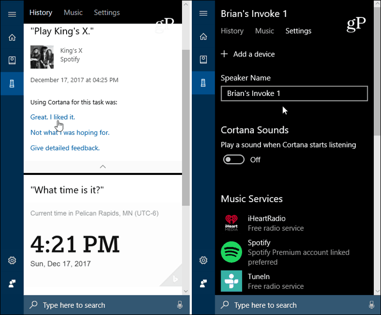 إعدادات Cortana Windows 10 Invoke