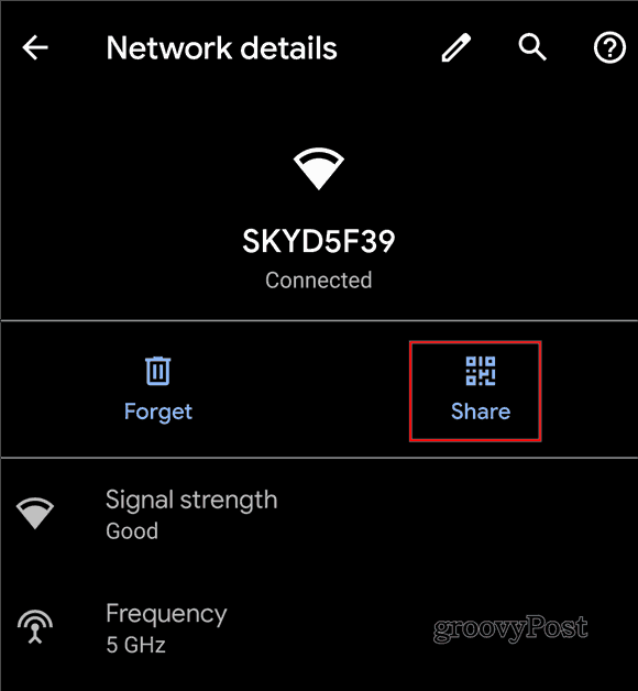 Android 10 شارك شاشة WiFi رمز مشاركة QR
