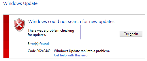 خطأ تحديث Windows الأصلي