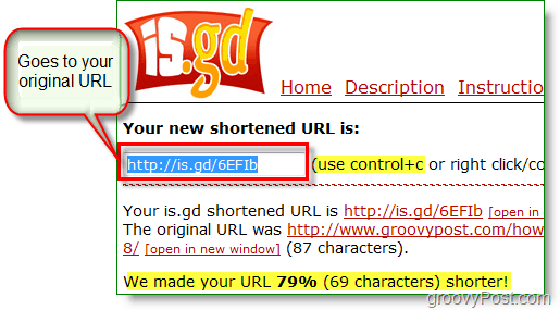 Is.gd يقصر عناوين URL على طريقتك [groovyReview]