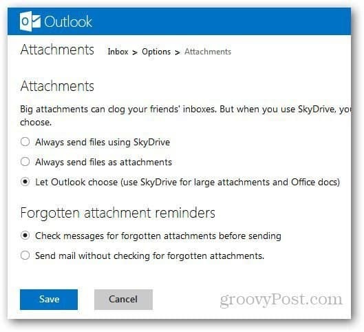 كيفية إدارة المرفقات في Outlook.com
