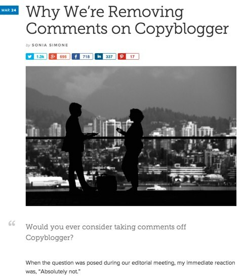 Copyblogger إزالة التعليقات