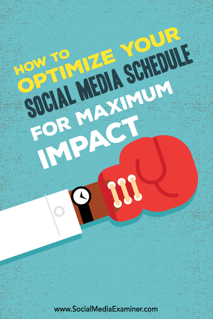 كيفية تحسين جدول الوسائط الاجتماعية الخاص بك لتحقيق أقصى تأثير: ممتحن وسائل التواصل الاجتماعي