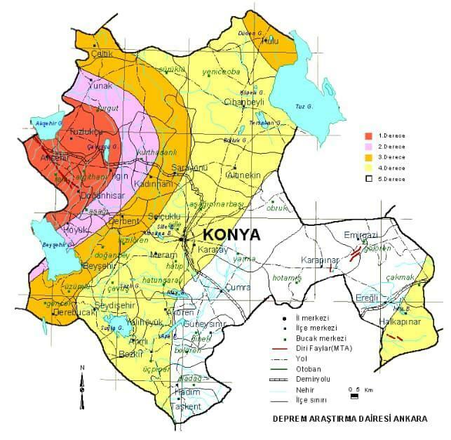 خريطة مخاطر الزلزال في قونية