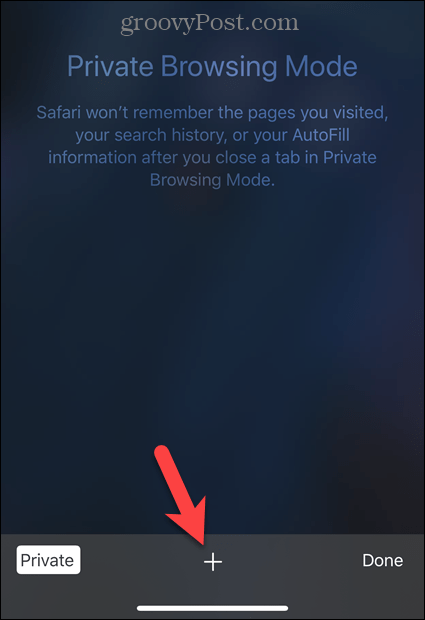 اضغط على أيقونة زائد في Safari على iOS