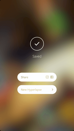 شارك فيديو Hyperlapse الخاص بك على Facebook أو Instagram.