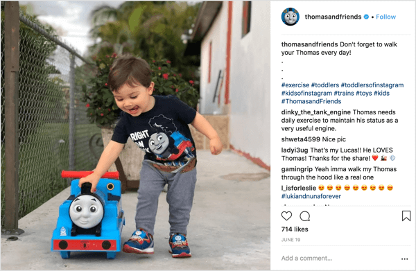 تشارك Thomas & Friends الصور التي أرسلها آباء الأطفال الذين يستخدمون سلع العلامة التجارية.