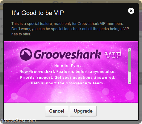 فوائد حساب Grooveshark VIP