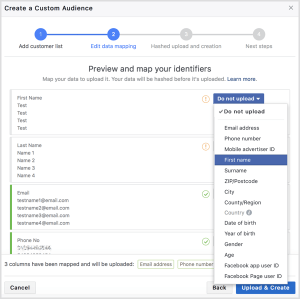 مؤشرات ملف عميل Facebook