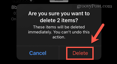 iphone تؤكد حذف الملفات