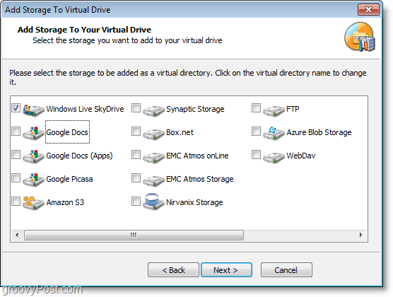 قم بإعداد Windows Live SkyDrive لتركيبه مع المستكشف مع gladinet
