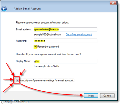 كيفية استخدام HTTPS في عميل Windows Live Mail للاتصال بحساب Hotmail الذي تم تمكين HTTPS فيه.