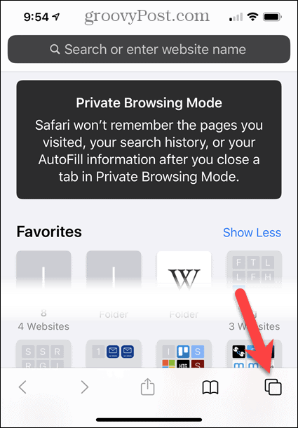 وضع التصفح الخاص في Safari على iOS