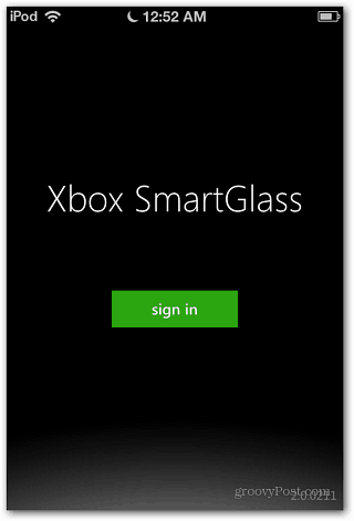 تسجيل الدخول إلى iOS SmartGlass