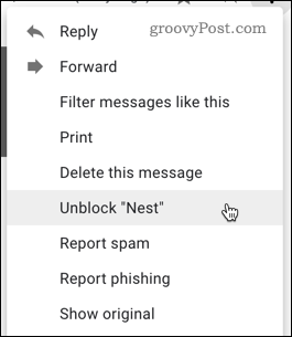 قم بإلغاء حظر مستخدم في Gmail