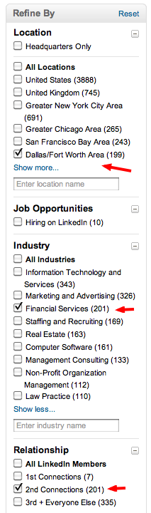 بحث عن شركة على LinkedIn