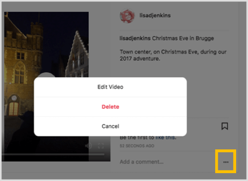 اضغط على الزر ثلاثي النقاط وحدد تحرير الفيديو من القائمة المنبثقة.