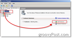 كيفية إضافة ميزات إلى Windows Server 2008