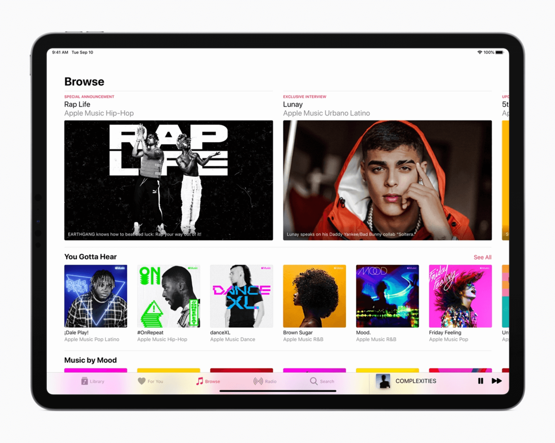 Apple Music على iPad