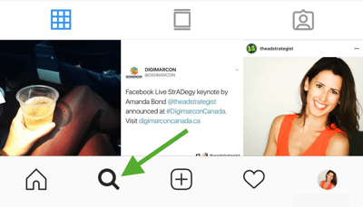 كيف تنمي متابعتك على Instagram بشكل استراتيجي ، الخطوة 8 ، ابحث عن علامات التجزئة ذات الصلة ، قم بزيارة علامة التبويب Instagram Search & Explore