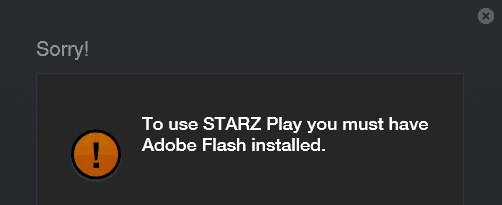 رسالة خطأ Flash
