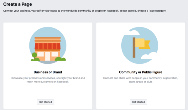 الخطوة 1 لإنشاء صفحة أعمال Facebook الخاصة بك.