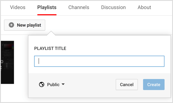 قناة يوتيوب إنشاء قائمة التشغيل