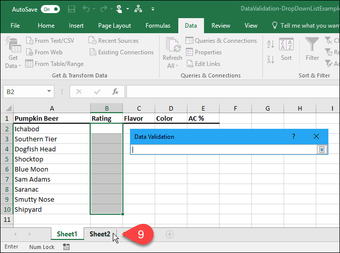 كيفية إنشاء قوائم منسدلة باستخدام التحقق من صحة البيانات في Microsoft Excel