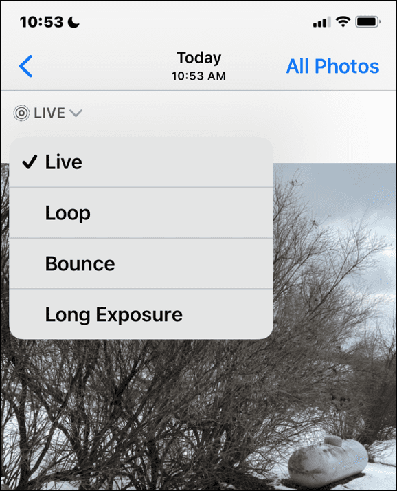 حدد Long Exposure iPhone