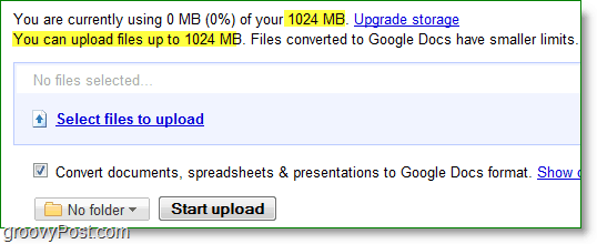 حد تحميل مستندات جوجل الجديد هو 1024 ميجابايت أو 1 جيجابايت