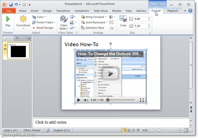 فيديو في PowerPoint 2010 من يوتيوب