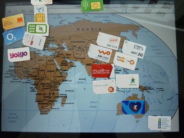خريطة العالم لبطاقات SIM