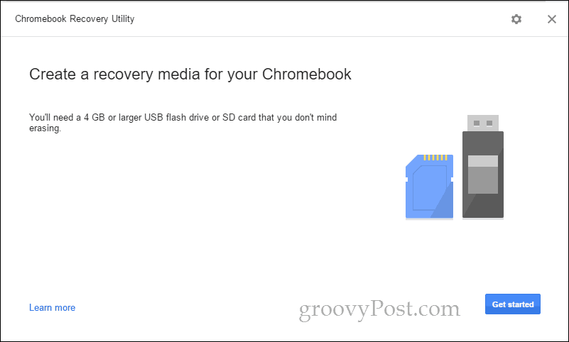 بدء استخدام أداة استرداد chromebook
