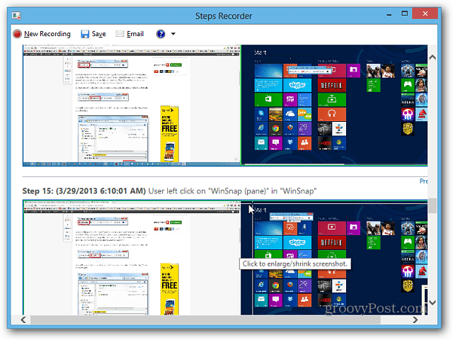 استخدم Steps Recorder في Windows 8.1 لاستكشاف مشكلات الكمبيوتر الشخصي وإصلاحها