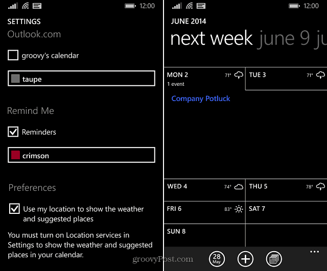 نصيحة Windows Phone 8.1: عرض الطقس مباشرة في التقويم