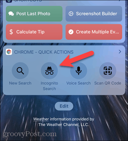 انقر على "التصفح المتخفي" في أداة Chrome على iOS
