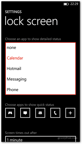 يخصص Windows Phone 8 الحالة التفصيلية لتطبيق قفل الشاشة