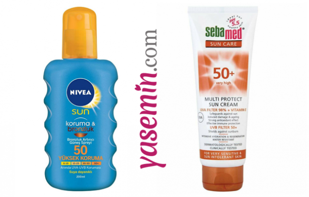 NIVEA Sun Sunscreen and Bronzer Spray & SEBAMED Sun Cream F50 + 75ml