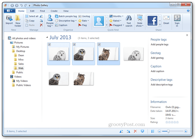 تغيير حجم صور متعددة باستخدام معرض صور Windows Live