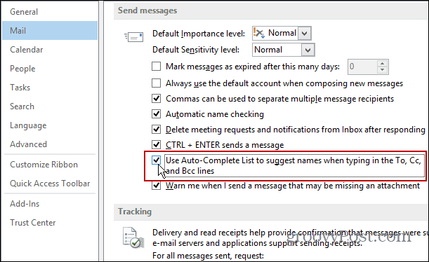 كيفية تشغيل الإكمال التلقائي في Outlook 2013