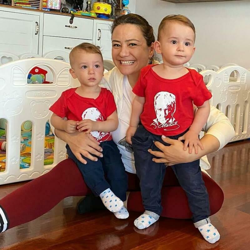 الوضع الجديد للمقدمة Ezgi Sertel مع طفليها التوأم!