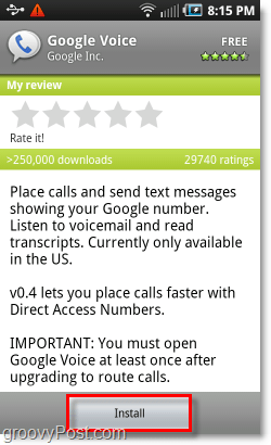 قم بتثبيت Google Voice Mobile Google Voice