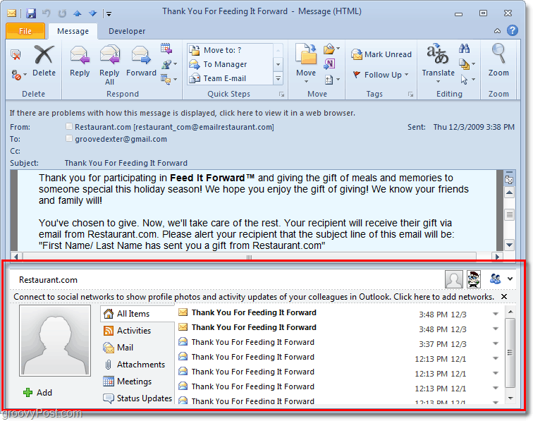 كيفية تعطيل جزء الأشخاص في Outlook 2010