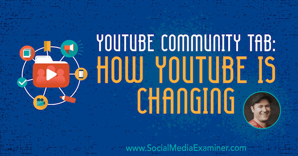علامة تبويب مجتمع YouTube: كيف يتغير موقع YouTube من خلال عرض رؤى من Tim Schmoyer على بودكاست التسويق عبر وسائل التواصل الاجتماعي.